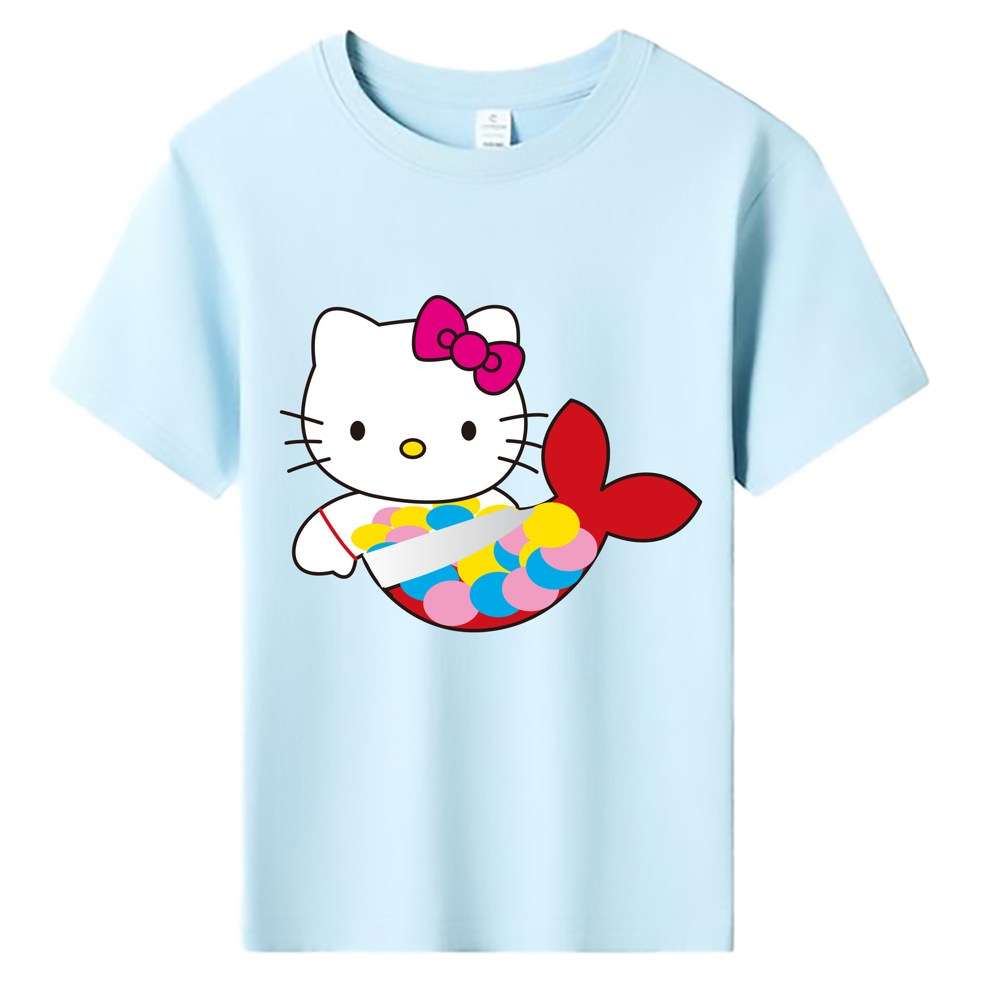 （画像用） Hello Kitty ハローキティ 綿100％キッズTシャツ（フロントプリント）